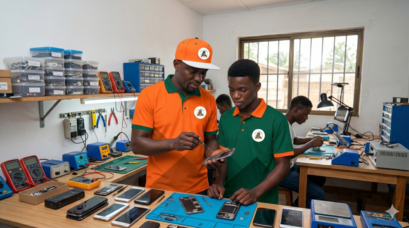 TRUSCREN TECH HUB training lab — instructor teaching student